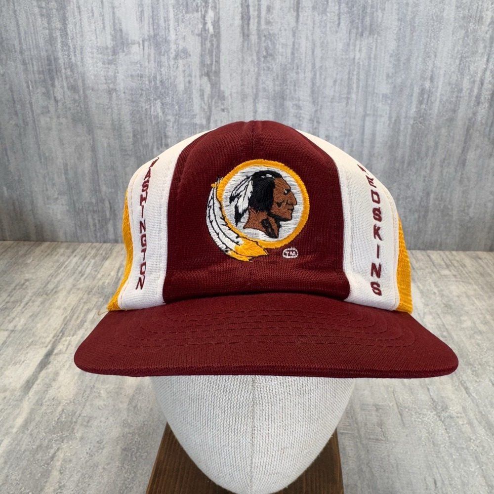 Official Washington Redskins Hat Trucker Snapback Mesh Cap Maroon White Vtg